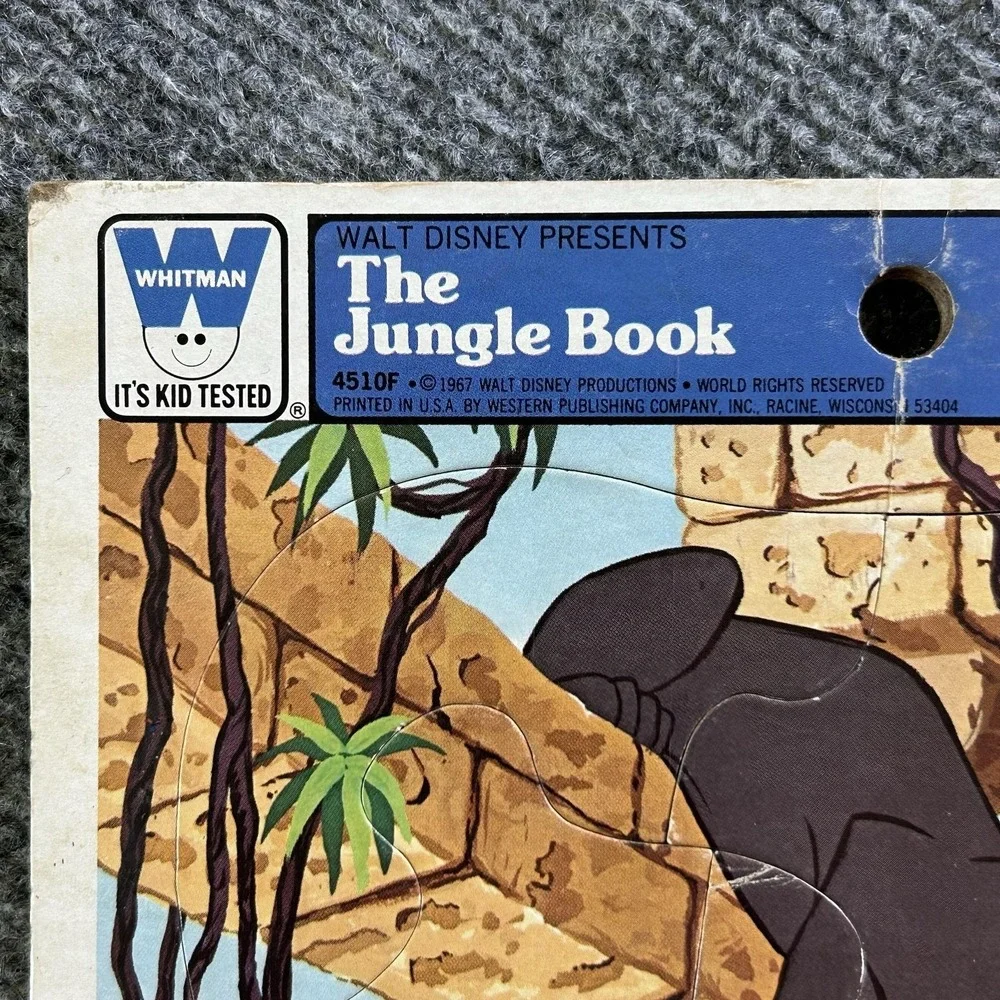 Vintage Disney Jungle Book DuckTales Frame Tray Puzzle Lot 2pc Western